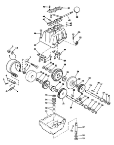 Riding Mower Transmission Group Diagram and Parts List for 2680A (200000001-299999999)(1972) Lawn Boy Snow Blower